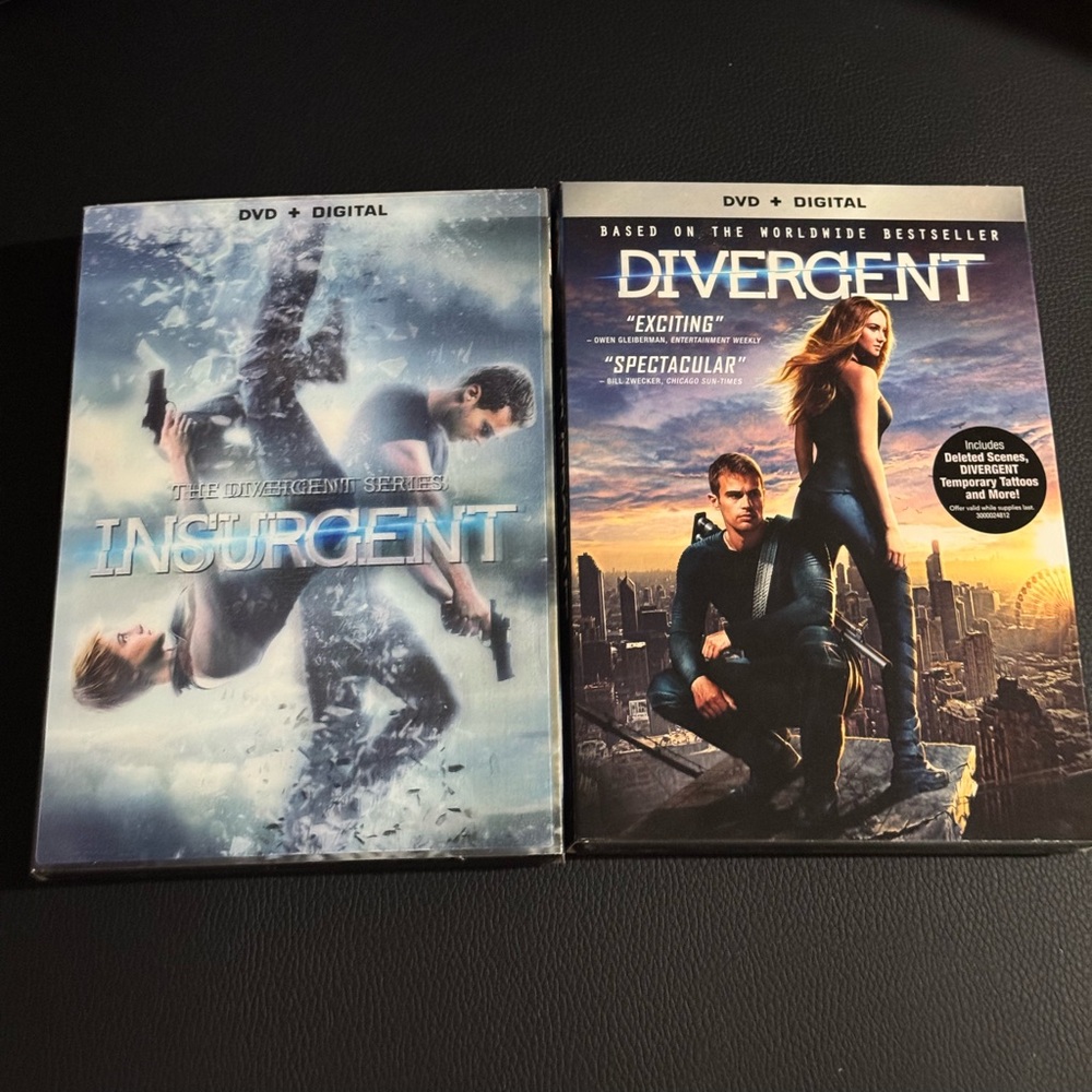 Divergent & Insurgent DVD Set - 2 Separate DVDs Like New